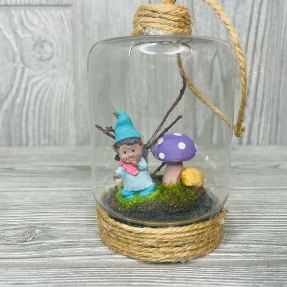 Adopt a fairy gnome Handmade terrariums fairy’s hanging decoration art whimsical - Picture 1 of 3
